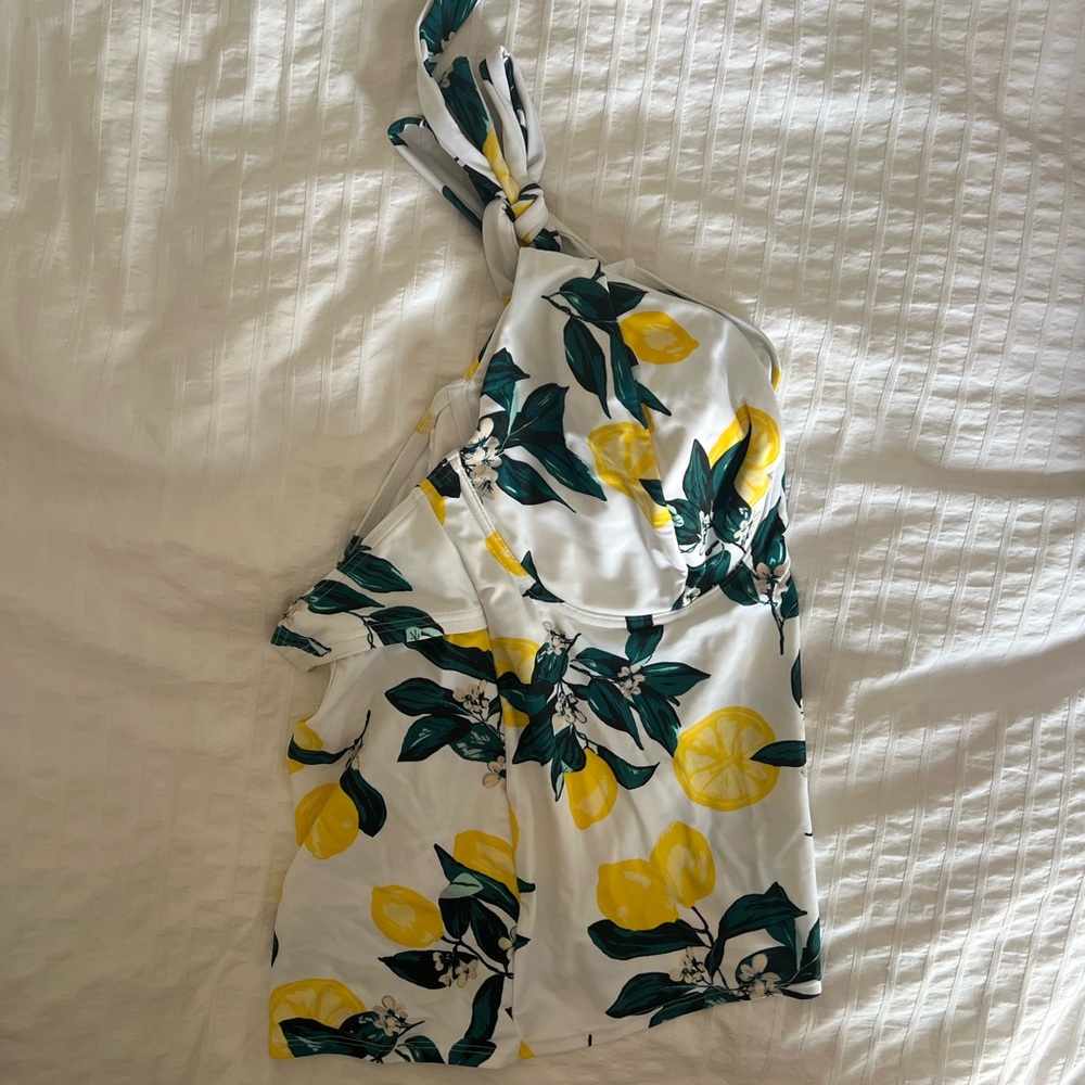 Lemon Print Swim Tankini